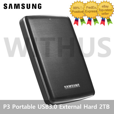 SAMSUNG P3 Portable External Hard USB 3.0 Drive 2TB Black 2.5'' Compact Size