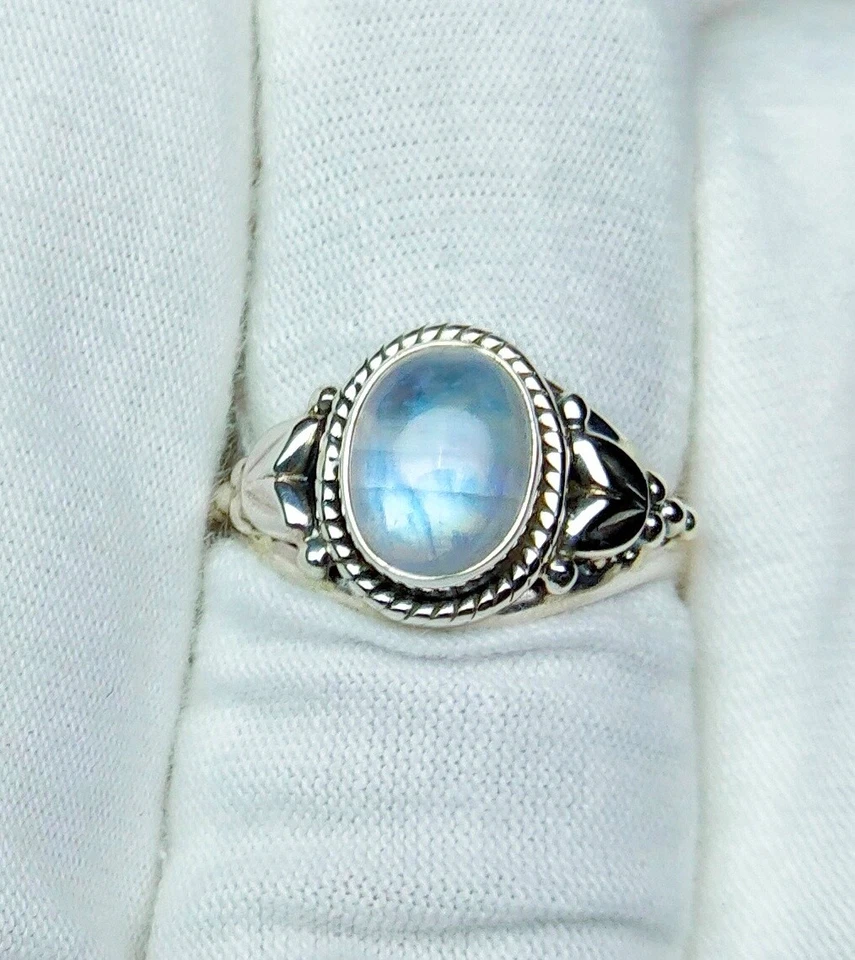 925 Sterling Silver Ring Rainbow Moonstone Ring Handmade Ring Fine Jewelry R42 - Image 2 of 4