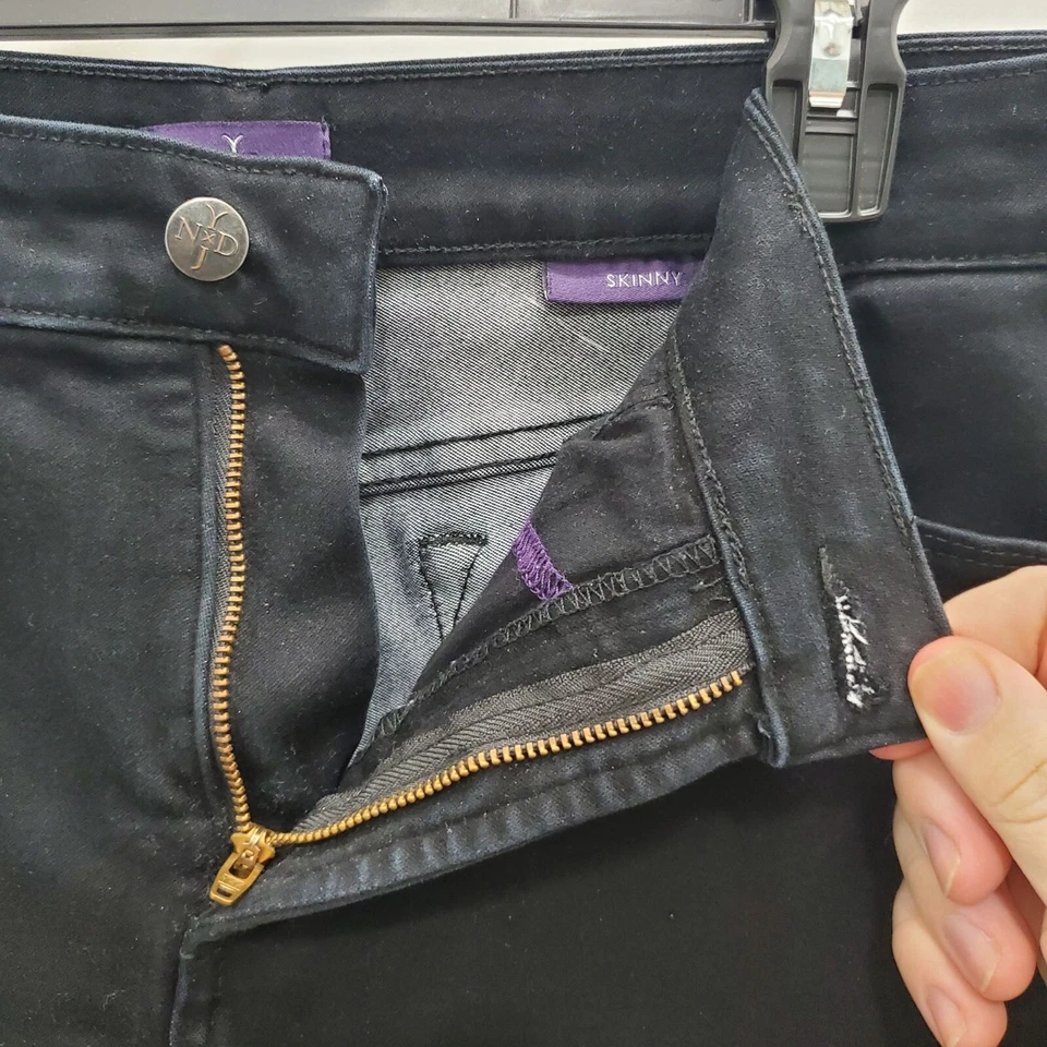 Not Your Daughters Jeans NYDJ Petite Plus Jet Black Stretch Skinny Jeans 14P - Image 3 of 4