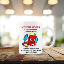 My 4 Moods, Coffee/Tea/Chocolate 12 oz.Mug/Cup/Sublimated/Personalize(cu188)