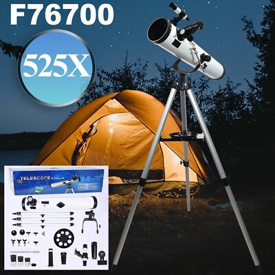 700mm Astronomical Telescope 525X with Phone Adapter for Beginner Moon Watching
