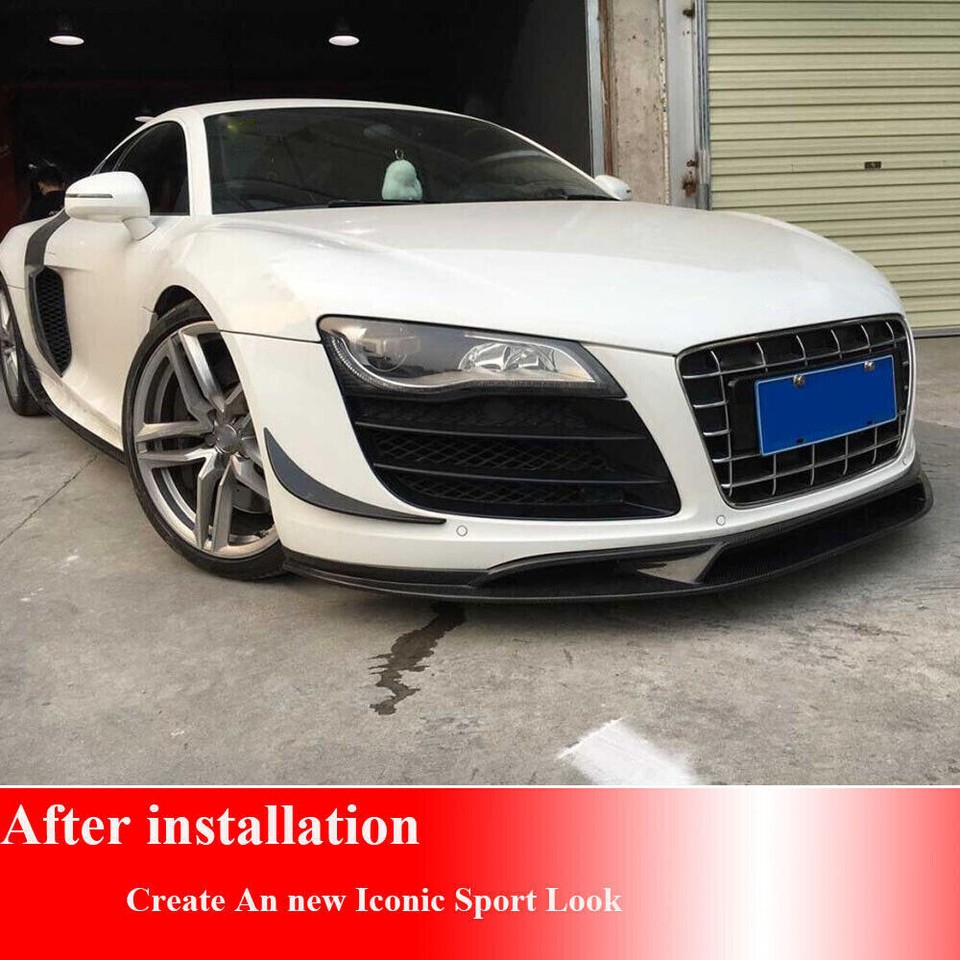Fits Audi R8 V8 V10 2007-2015 Front Bumper Splitters Canards Fins REAL ...