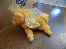 Vtg Aurora RARE HTF Unicorn Fairy Plush Sharon Lea Larsen Gold Orange Wings