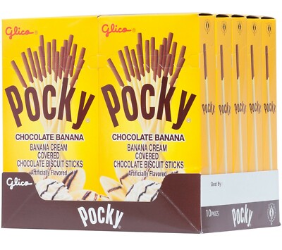12 PACK GLICO POCKY CHOCOLATE BANANA - 2.47OZ