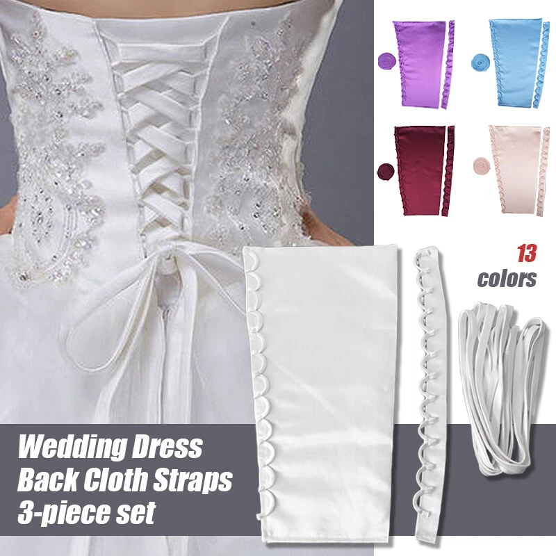 3PCS/set Satin Corset Kit Zipper Replacement Wedding Gown Lace