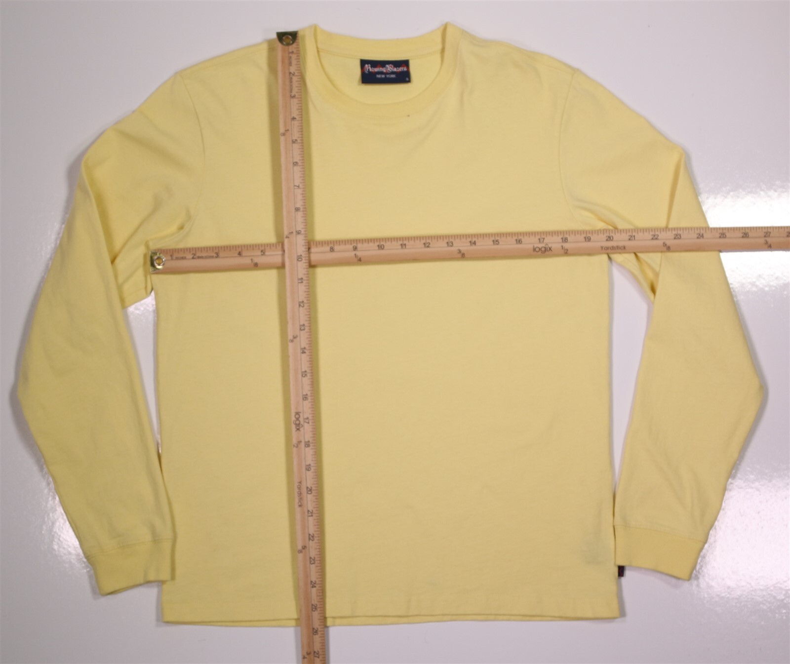 FILA Blazer canottaggio t shirt uomo S giallo cotone manica lunga girocollo maglietta