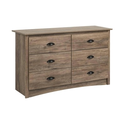 Prepac Condo Dresser 29 in. H x 48'' W x 16'' D Salt Spring 6-Drawer Drifted Gray
