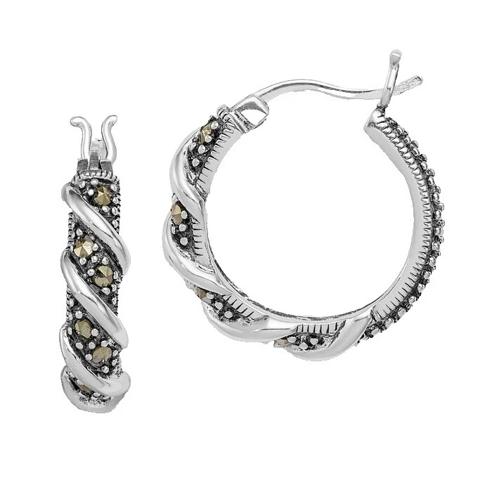 Marcasite Marcasite Hoop Fashion Earrings