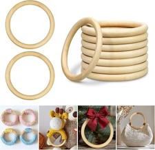 4inch/100mm Wooden Rings for Craft, 10Pcs Unfinished Wood Rings, Wooden Rings...