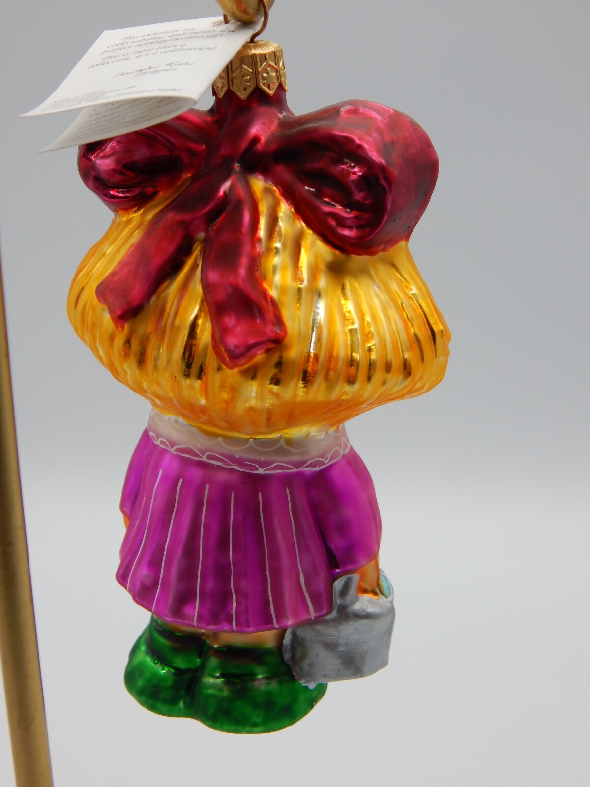 Daisy Darling Girl Watering Can Glass Christopher Radko Christmas Ornament  J5-3 | eBay