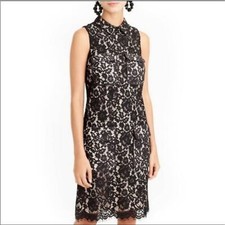 NWT J. Crew Sleeveless Lace Cocktail Dress Black Nude F8847 size 6