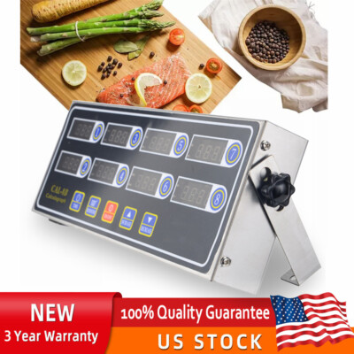 8 Channel Commercial Digital Timer Calculagraph Kitchen Loud Countdown Modern US