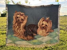 Yorkie Dog Tapesty Throw Blanket Linda Picken Yorkshire Terrier Dog 44x56  