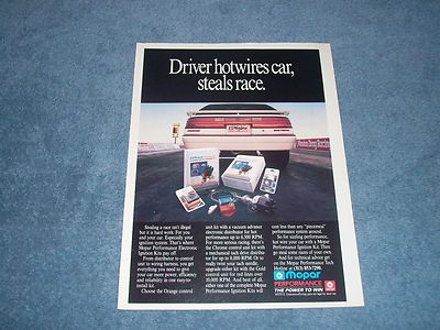 1990 Mopar Performance Vintage Ad ''Driver Hotwires Car...'' Dodge Daytona
