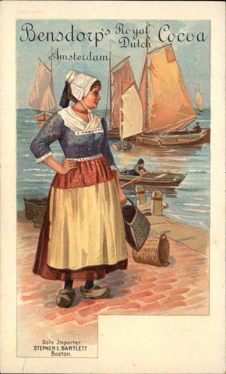 Bensdorp's Royal Dutch Cocoa Dutch Woman Ad c1910 Private Mailing