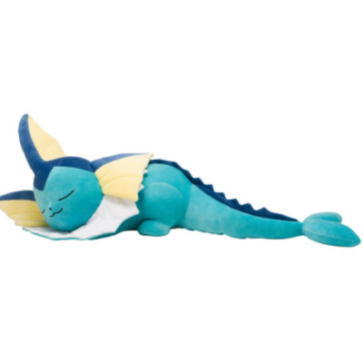 Peluche Pokémon Vaporeon Endormi - Modèle Officiel Pokémon Center, Environ 30,5 Cm, Doux Et Lavable à La Main - 8