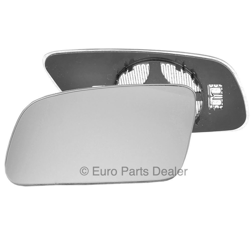 Passenger side Clip Heated Convex wing mirror glass for Audi A6 99-04