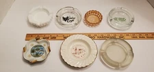 Vintage Random Lot of Small to Medium Ashtrays - 7 Ashtrays - Circle Round 