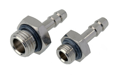 Schlauchanschluss aus vernickeltem Messing mit parallelem BSP-Außengewinde & NBR-Gummi-O-Ring