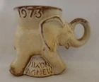 1973 Frankoma GOP Republican Party Elephant Nixon Agnew Cup Mug NICE!