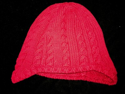 ANN TAYLOR LOFT little girls knit red WINTER HAT size 2T to 4T super condition
