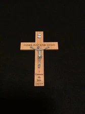 Father, Into Your Hands I Commend My Spirit; Wooden Cross to Hang (NEW)