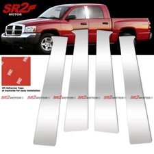 Stainless Chrome Door Pillar Post Mirror Trim Covers fits 2005-2010 Dodge Dakota