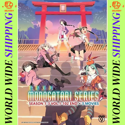 Monogatari Series Season 1-3 (Vol. 1-102 End + 3 Movies) Complete Anime DVD