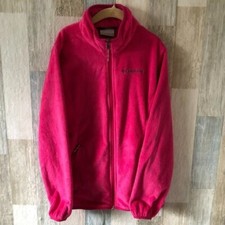 Columbia Benton Springs Fleece Jacket Girls size M Pink Activewear Zip High Neck