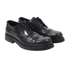 Prada Vintage Derby Size US 8 UK7 Grey Smooth Leather Oxford Lace Ups