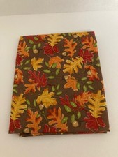 Fat Quarter - Brown Background - Fall Leaves with Acorns