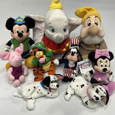 Vintage Disney Bean Bag Plush Toy Stuffed Animal Lot of 9 Mickey Minnie Dumbo