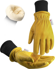Winter Leather Work Gloves for Men and Women,3M Thinsulate Lining for Cold Weath
