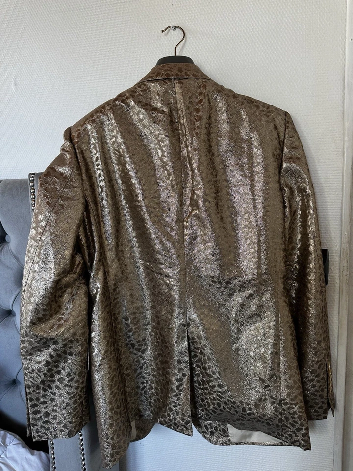 Veste Blazer Tom Ford Dyllan Taille 7 52 R Made In Italy Jacquard Métallisé - Photo 4/4