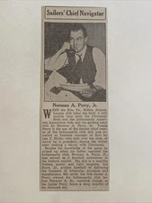 Norman A. Perry Jr. Indianapolis Indians 1939 Sporting News Baseball 2X6 Panel