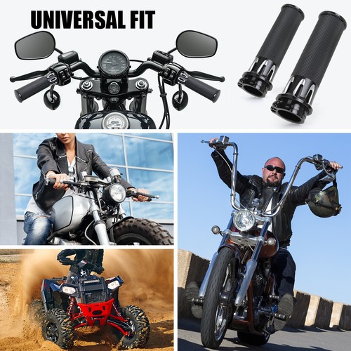 1" Motorcycle Handlebar Hand Grips w/ Throttle For Harley Davidson Dyna FXDB - Picture 5 of 9