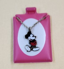 Vintage Walt Disney Mickey Mouse Enamel Child's Necklace NOS New