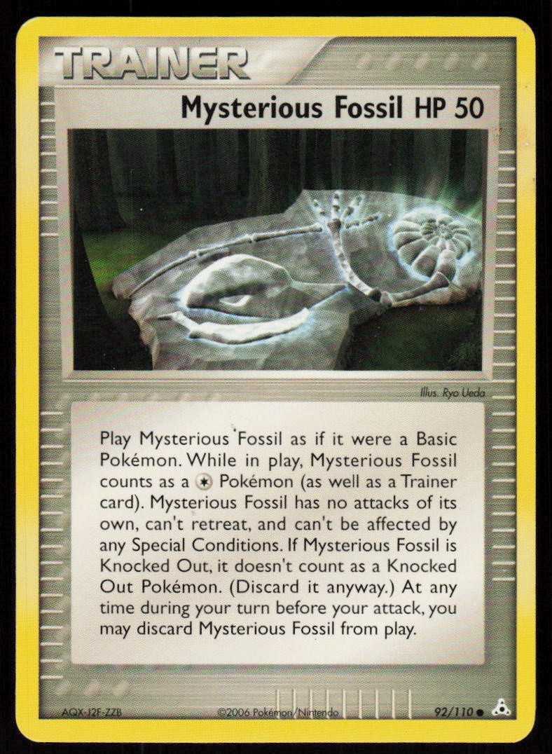 Mysterious Fossil 92/110 Common Holon Phantoms Pokemon Damaged