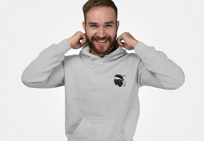Unisex Hoodie Testa Mora Größe M Hoodie Korsika Pullover grau