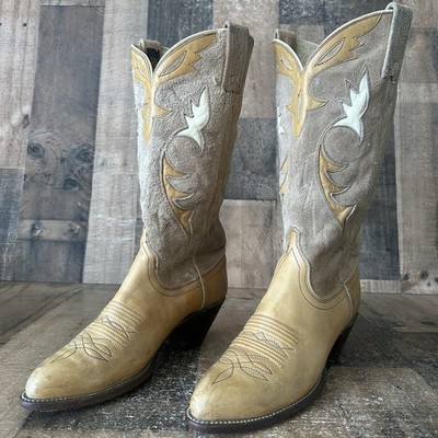 Dan Post 4231 Suede Leather Inlay Western Cowboy Boots Womens 7.5 C