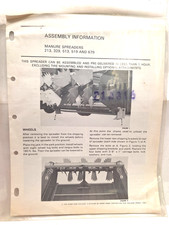 USED OLD STOCK ASSEMBLY INFORMATION FOR NEW HOLLAND MANURE SPREADERS 41021354