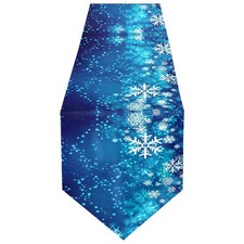 Double-Sided Christmas Blue Snowflakes Table Runner 14x108 Inches Long,Table ...