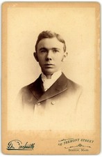 Cabinet Card Circa 1890s G. W. Smith Young Man In Suit Boston MA