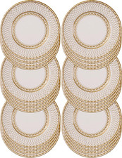 24 X Large Gold Disposable Paper Plates-Strong and Sturdy Elegant Pretty Design