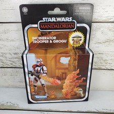 Star Wars Vintage Collection Mandalorian Incinerator Trooper Grogu 3.75  Figures
