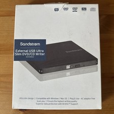 Sandstrom SEDVDBK22 external USB ultra-slim DVD/CD writer burner player BLACK