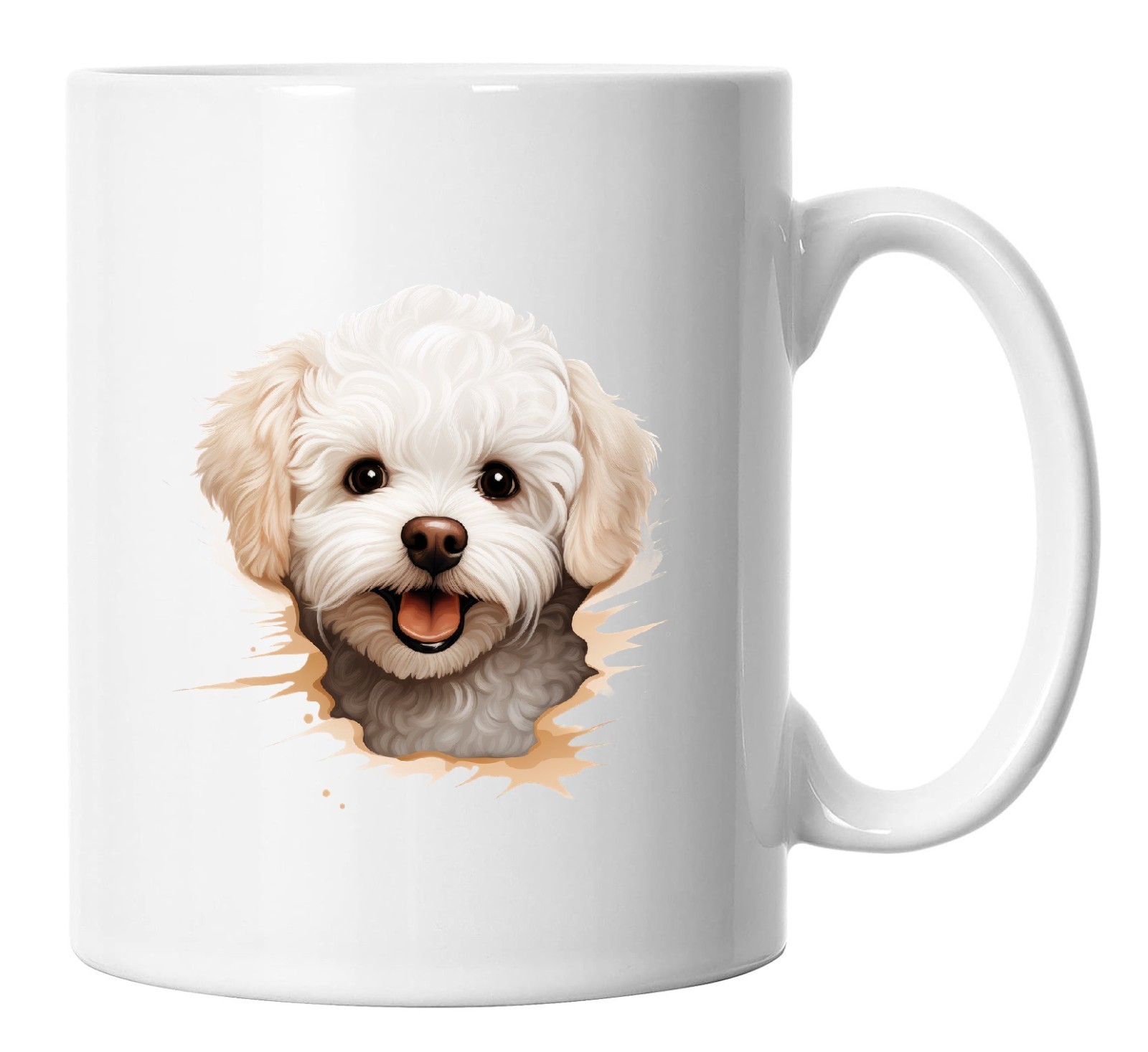 Bichon Frise Mug Peeking Peeping, Bichon Frise Picture Mug