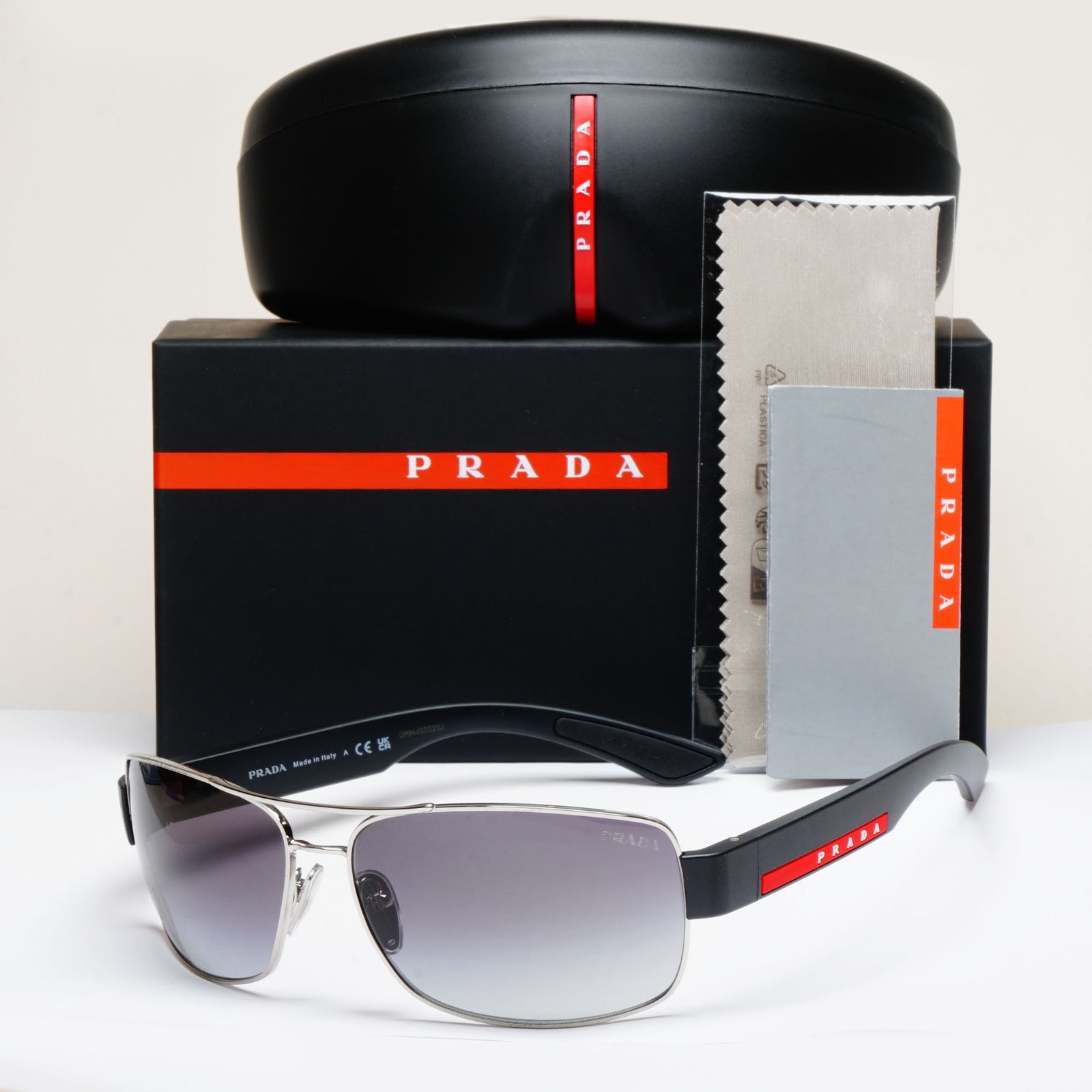 Prada Linea Rossa Grey Man Ps B52s 1Bc09u Sunglasses Metal Silver Geometric Normal Nuanced - Image 2