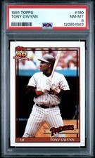 1991 TOPPS #180 TONY GWYNN PSA 8