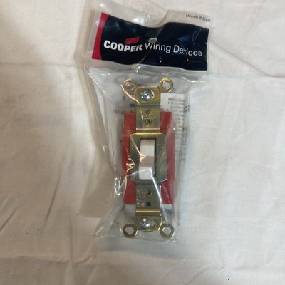 Cooper 2223W White 3-Way Toggle Wall Switch 20A, 120V/277V Back & Side Wire